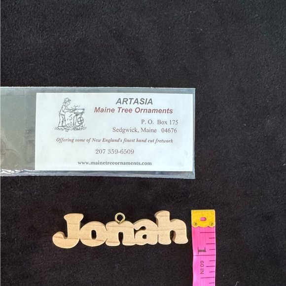 NWT ARTASIA wooden name ornament Jonah - Picture 4 of 4